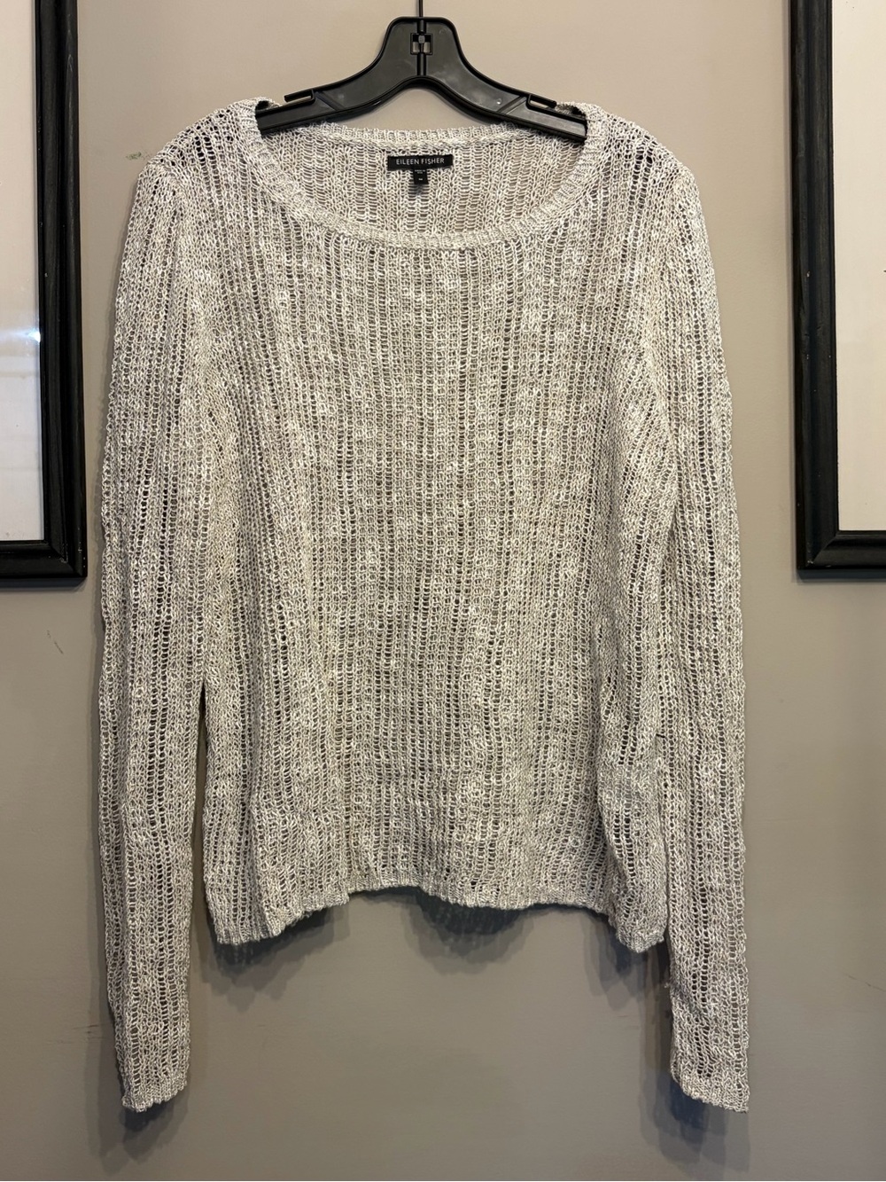 Eileen Fisher Grey Loose Knit Sweater Size M